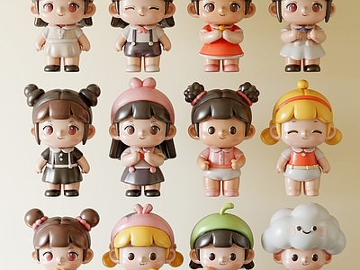 现代摆件组合 潮玩 玩具 布娃娃 装饰品