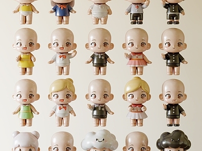 现代摆件组合 装饰品 布娃娃 潮玩 玩具