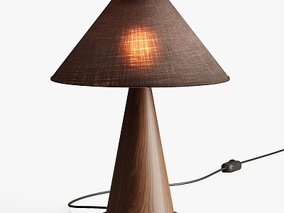 中古风台灯 ZARAHOME 侘寂中古风台灯 书房台灯 床头台灯 亚麻布艺台灯