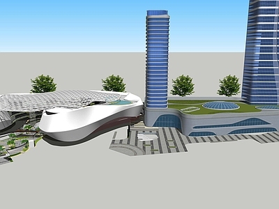 现代主义商业综合体景观 商业综合体商场