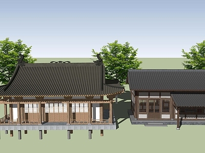 新中式古建筑 古建筑古塔楼牌坊