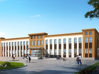 现代主义学校外观