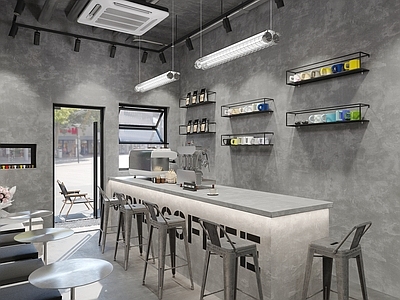 工业风咖啡厅 咖啡店 甜品店 工业风