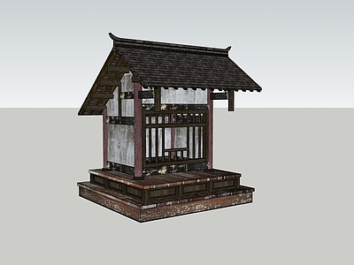 新中式寺庙建筑 古代 土地庙