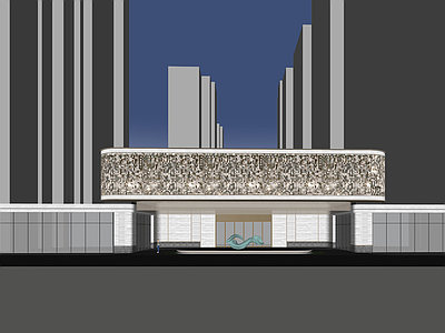 现代轻奢售楼处建筑 示范区入口 小区入口 售楼处 示范区景观