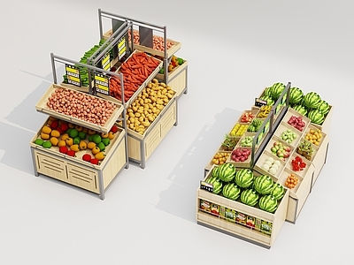 原木风货架 水果展架