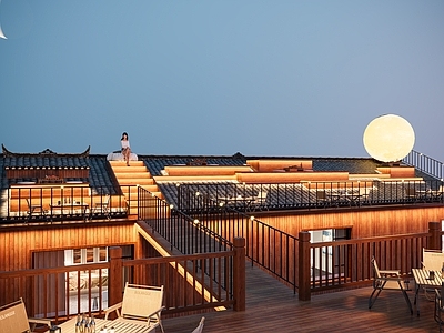 新中式酒店外观 上房揭瓦 景区 打卡 屋顶打卡