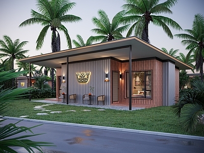 现代热带度假风酒店建筑 民宿 三亚民宿 东南亚民宿