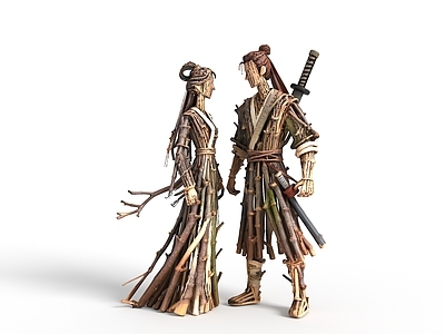 自然装置艺术雕塑摆件 景观雕塑 雕塑摆件 树枝人物 树枝摆件 艺术摆件