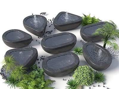 现代简约人工水池 石槽 景观石槽小品 水池 庭院小品 庭院石槽水池