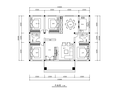 别墅 现代别墅建筑 一层别墅 农村自建别墅 施工图