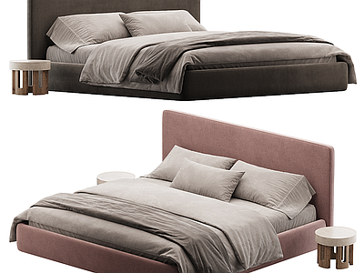 现代简约双人床