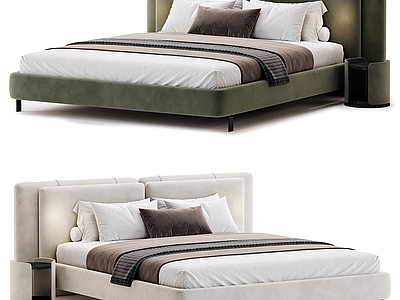 现代简约双人床