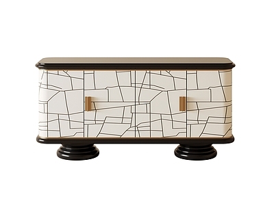 现代轻奢餐边柜 中古风边柜