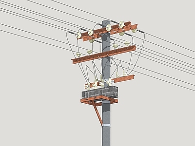工业风电线杆 电线杆 乡村电线杆