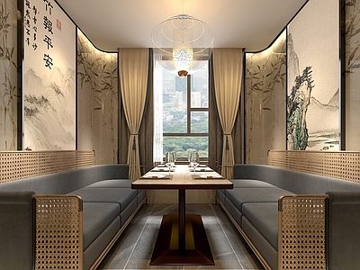 新中式包厢 卡位 包厢