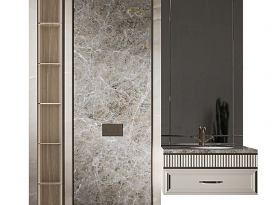 意式轻奢卫生间 洗漱台