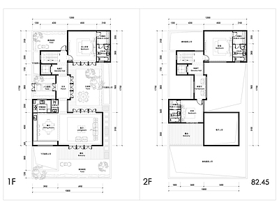 现代别墅建筑 联排别墅平面图 施工图