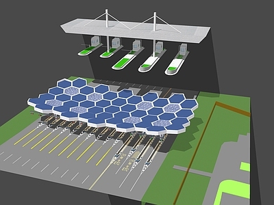 现代主义收费站 收费站 高速收费站
