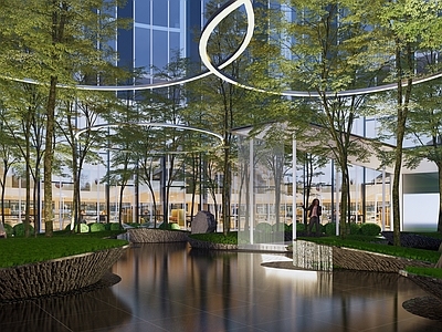 现代简约办公园区景观