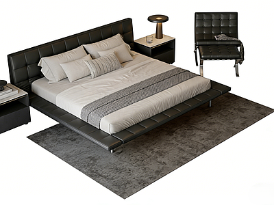 现代双人床 床组合