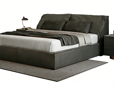 意式极简双人床 床组合