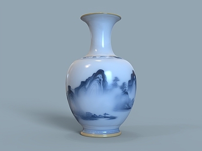 新中式花瓶 青花瓷 中式摆件 瓷器 酒店摆件