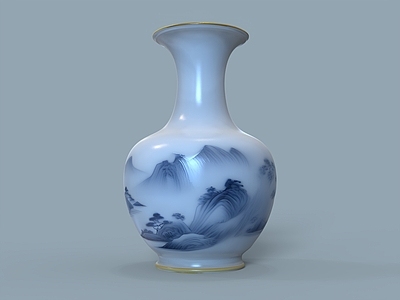 新中式花瓶 瓷器 青花瓷 中式摆件 酒店摆件 轻奢摆件