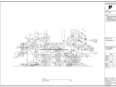 中式假山水景图库 假山 景观石 施工图