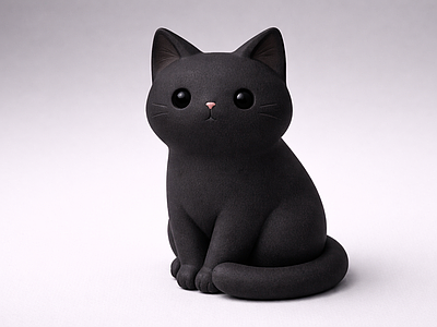 极简其他摆件 黑猫 陶艺 雕塑 摆件 AI渲染