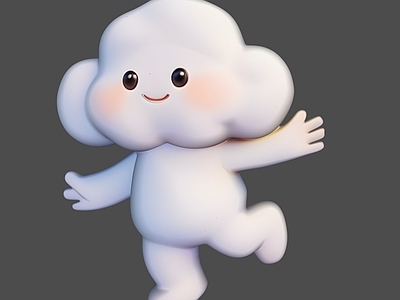 治愈系3D卡通虚拟人物 卡通人物云雕塑