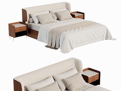 现代简约双人床