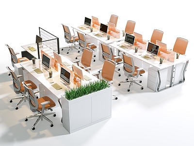 现代简约办公桌椅 职员工位 电脑桌椅 公共办公桌椅 办公椅