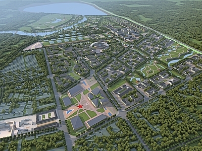 新中式鸟瞰规划 古建规划 规划鸟瞰