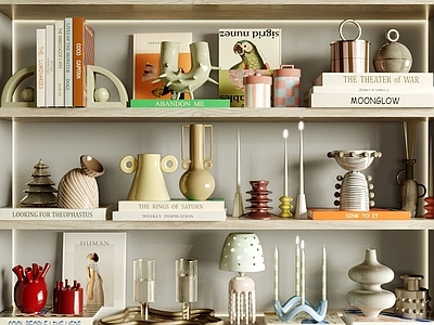 中古摆件组合 饰品摆件组合 装饰摆件 书籍杂志 陶罐器皿 台灯水杯