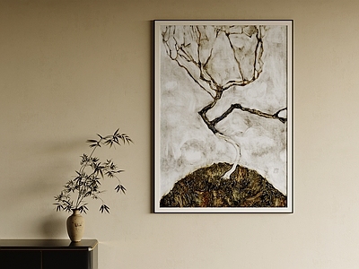 新中式挂画 侘寂装饰画 黑白艺术挂画 客厅装饰 肌理画 抽象挂画