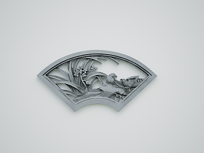 新中式镂花窗 扇形镂花窗