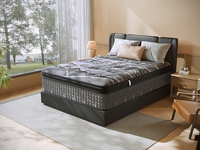 现代简约双人床