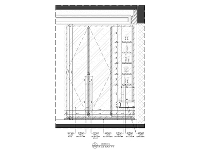 柜体节点 古铜玻璃衣柜节点 施工图