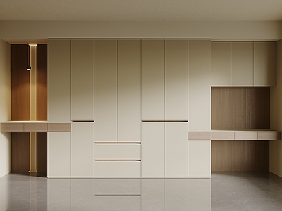 极简衣帽间 衣柜 梳妆台