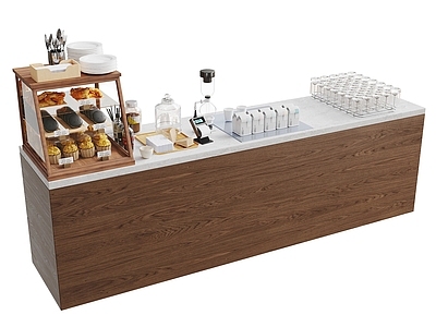 原木风吧台 现代吧台 甜品吧台摆件 甜品店吧台 吧台 收银台