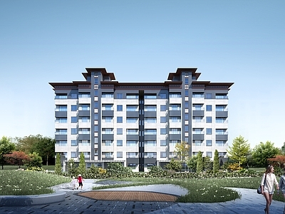 新中式多层住宅楼