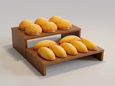 复古中古面包店 面包柜面包货架 面包堆头面包陈列 面包组合面包托盘 货柜蛋糕店面包店
