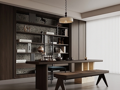 新中式客厅书房