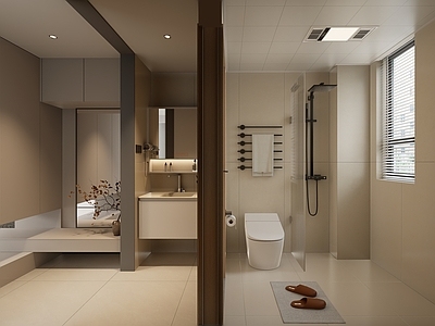 现代卫生间 干湿分离 三分离 卧室卫生间 卫浴洁具