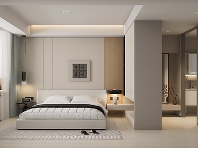 现代主卧 卧室 床品 风格