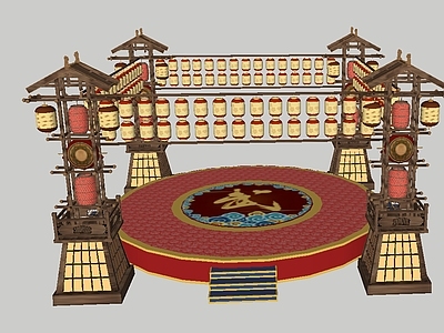 新中式古建筑 演武场 武术表演 古建 美陈