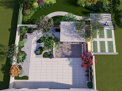 新中式别墅庭院 私家庭院 花园设计 铝合金茶亭 水景墙 院落