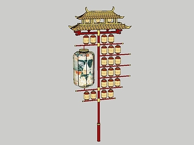 新中式景观灯 仿古灯具 灯笼架 古代灯杆