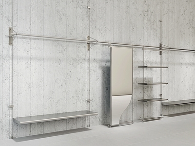 极简主义货架 工业风货架道具 工业风服装店 试衣镜 叠装台流水台饰品 货架模特组合柜